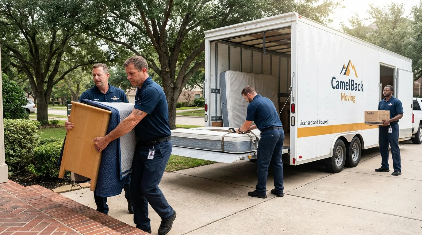 Crew loading residential truck for cross-state move from Bucyrus, OH