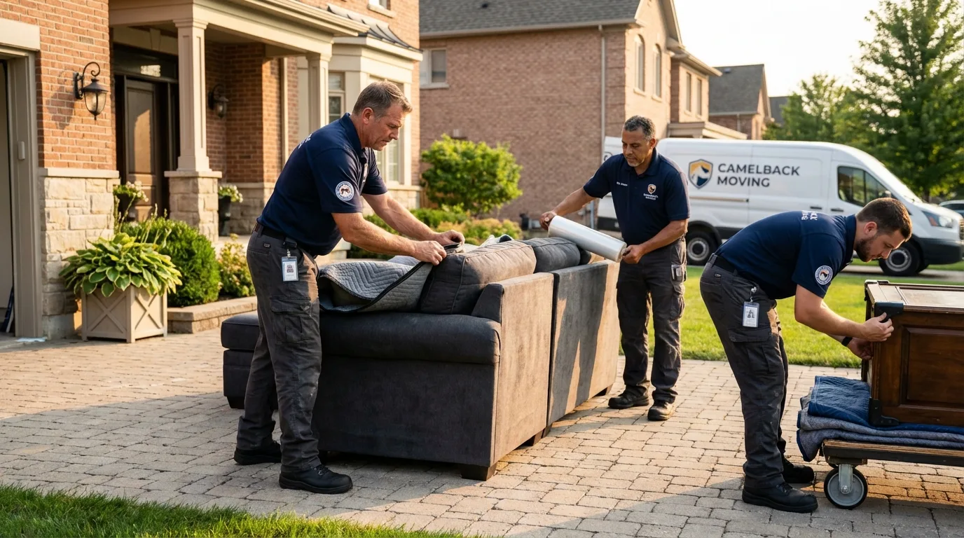 Large estate moving crew wrapping furniture in Bucyrus, OH